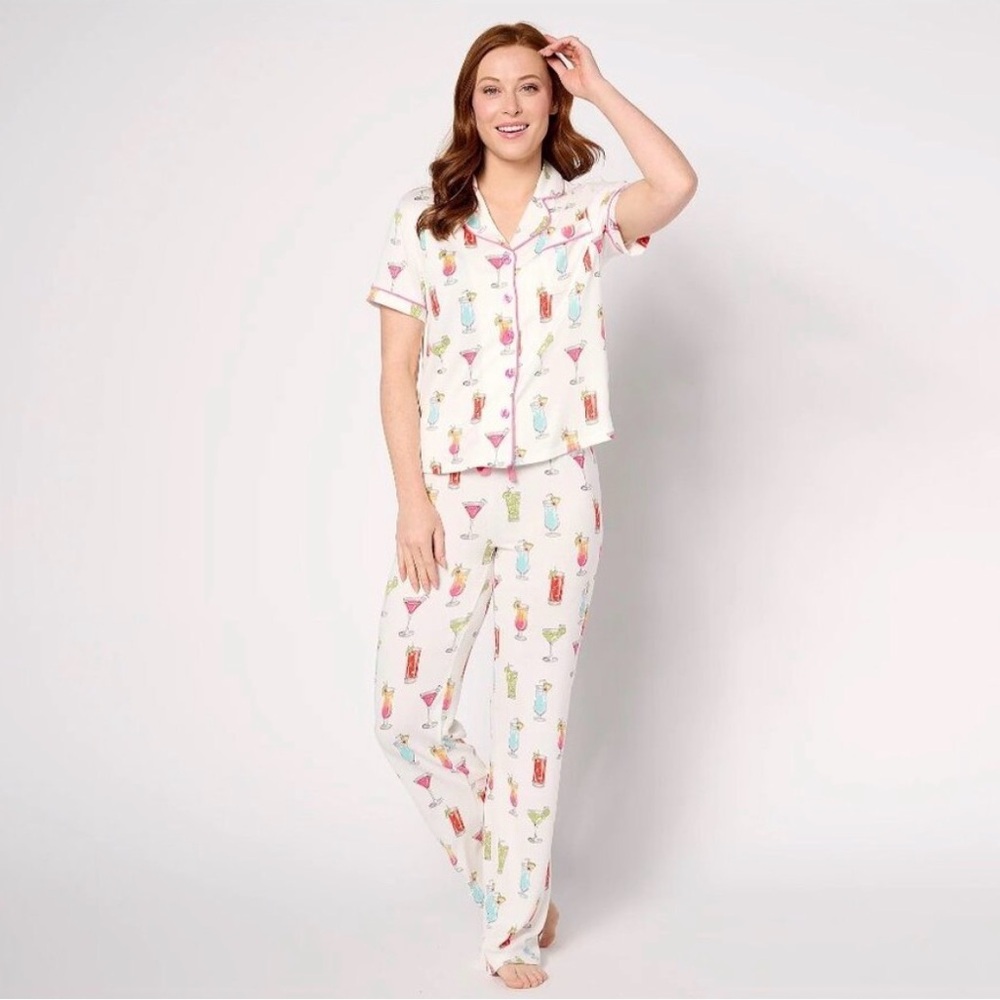 PJ Salvage x Cozy Zoe Butter Jersey Notch Collar Pajama Womens Medium Lounge NEW